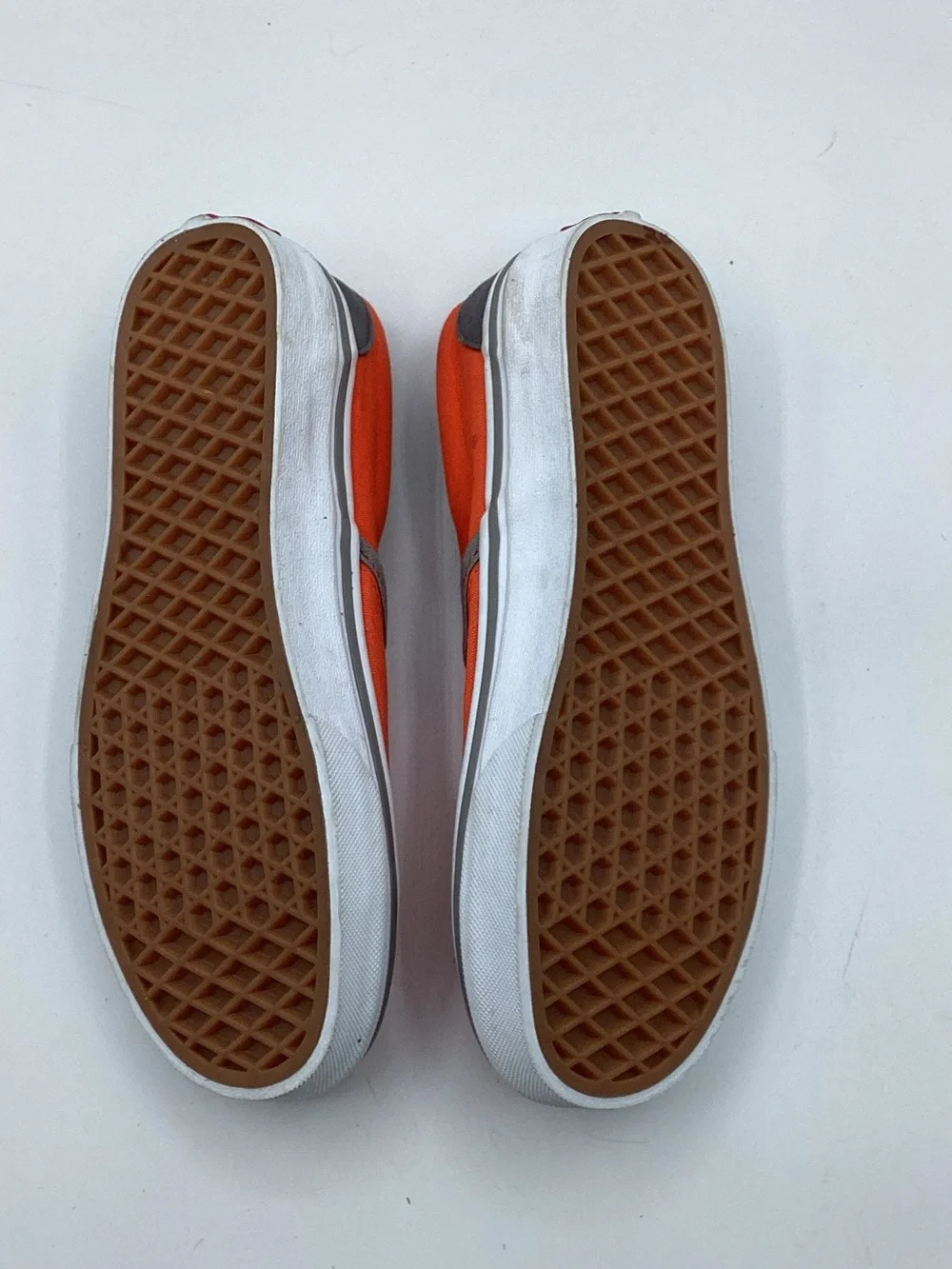 Vans Women’s Slip-On Canvas Sneaker — Orange & Gray